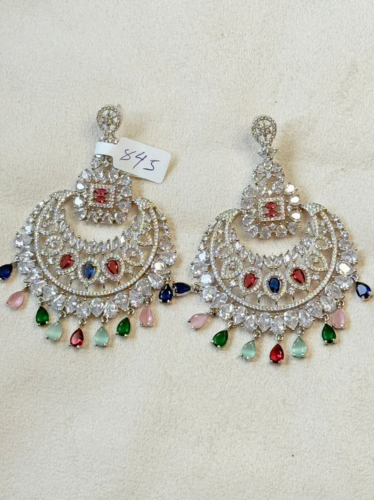 American Diamond Multi Colour Earrings