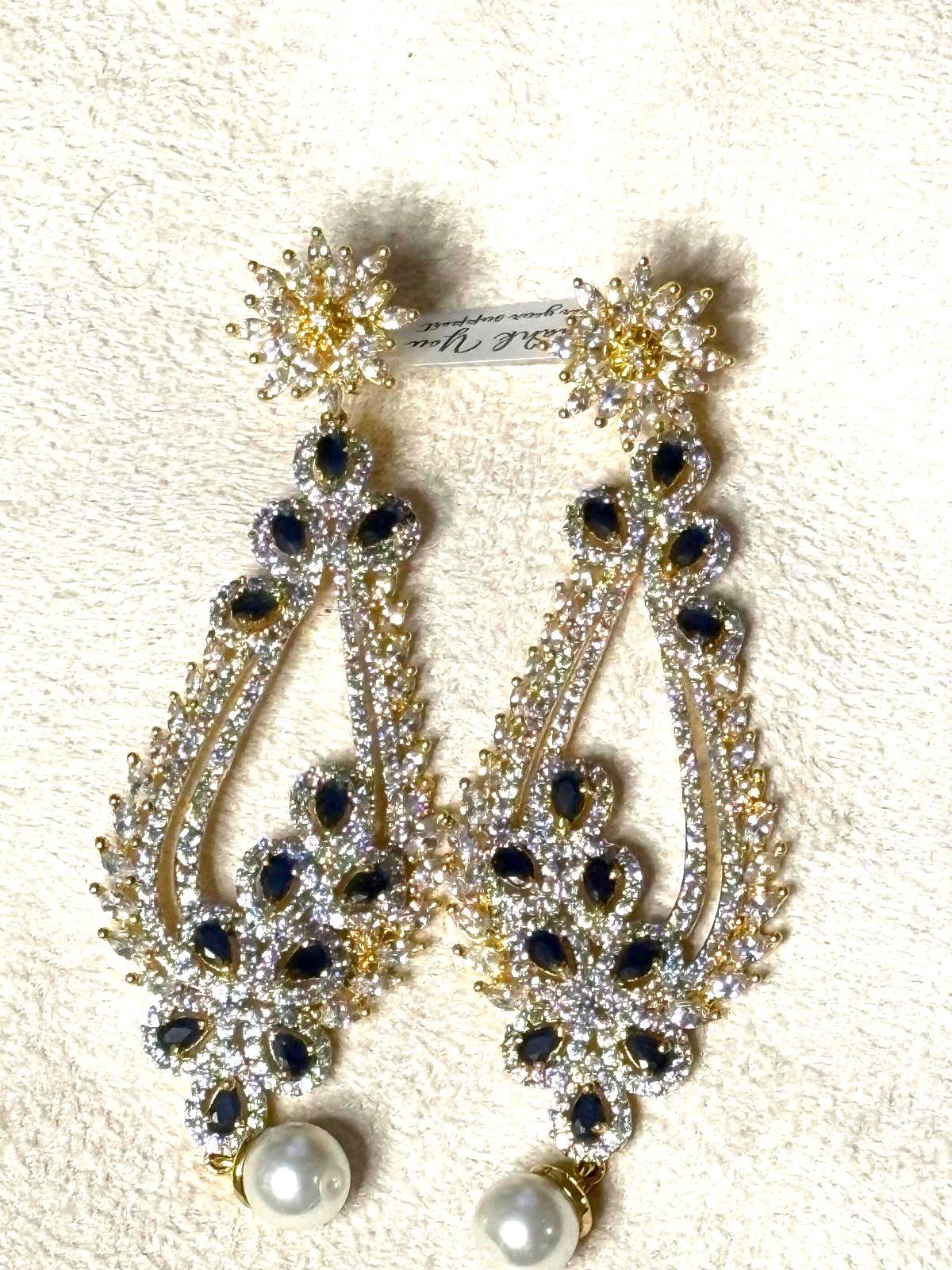 American Diamond Long Earrings